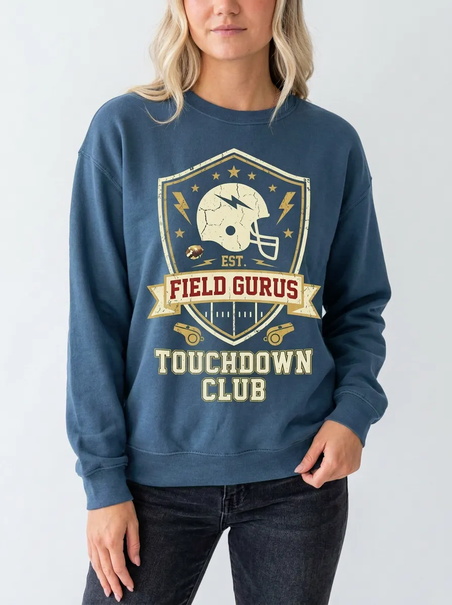 Women's Football Lover Field Gurus Touchdown Club Printed Sweatshirt