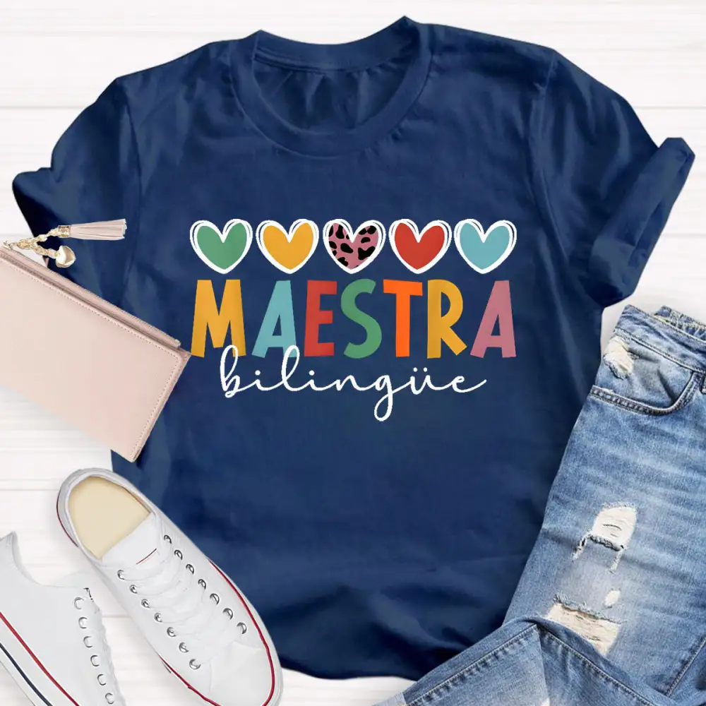 Colorful Letters Teacher T-Shirt
