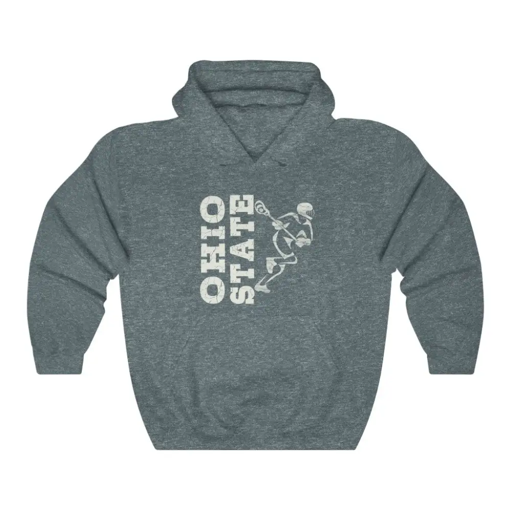 Relaxed Vintage Player Lacrosse Graphic Pullover Hoodie