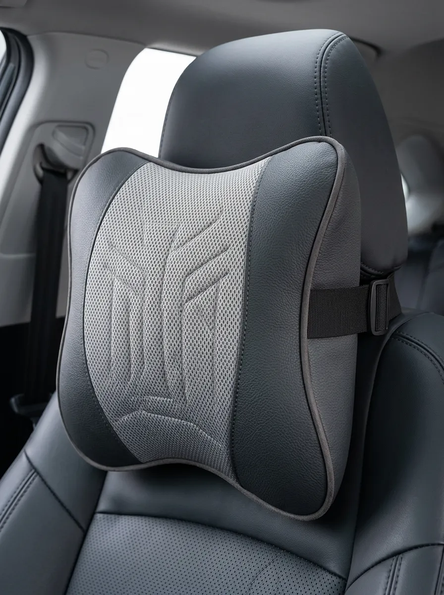 Mesh Leather Ergonomic Neck Support Cushion