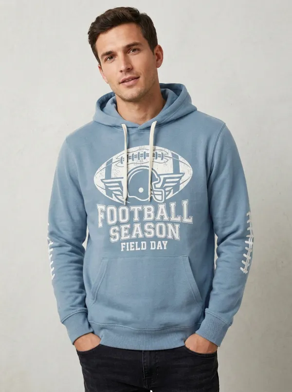 Men's American Football Season Helmet Graphic Hoodie
