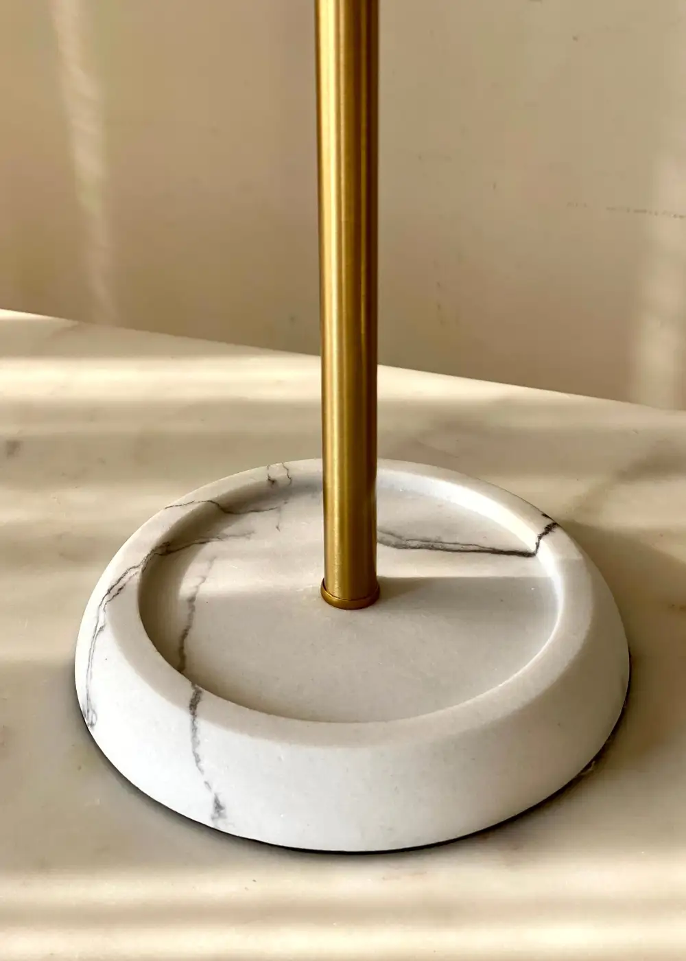 Dual Ring Hand Towel Stand White