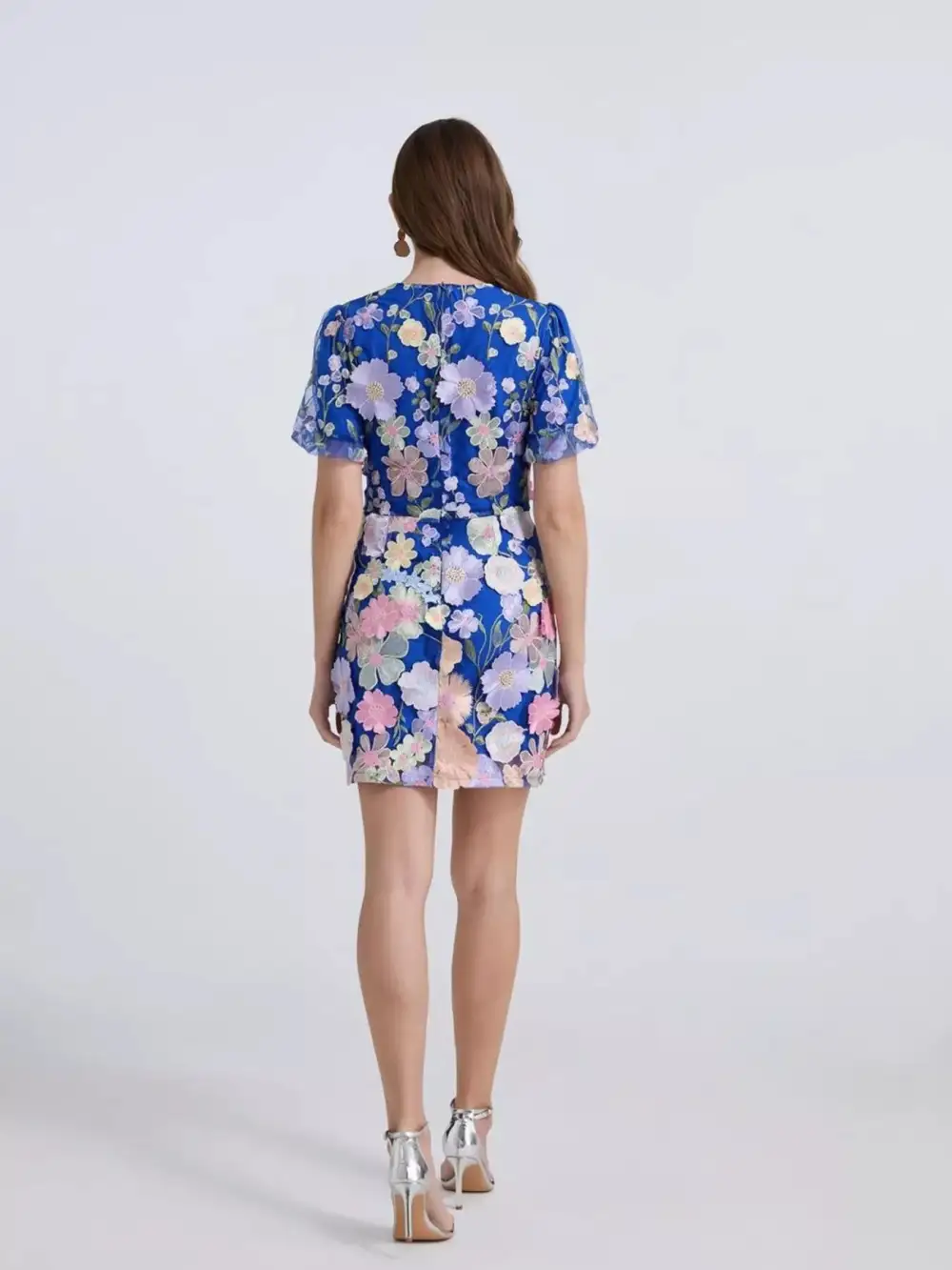 Puff-Sleeve Floral Mini Dress