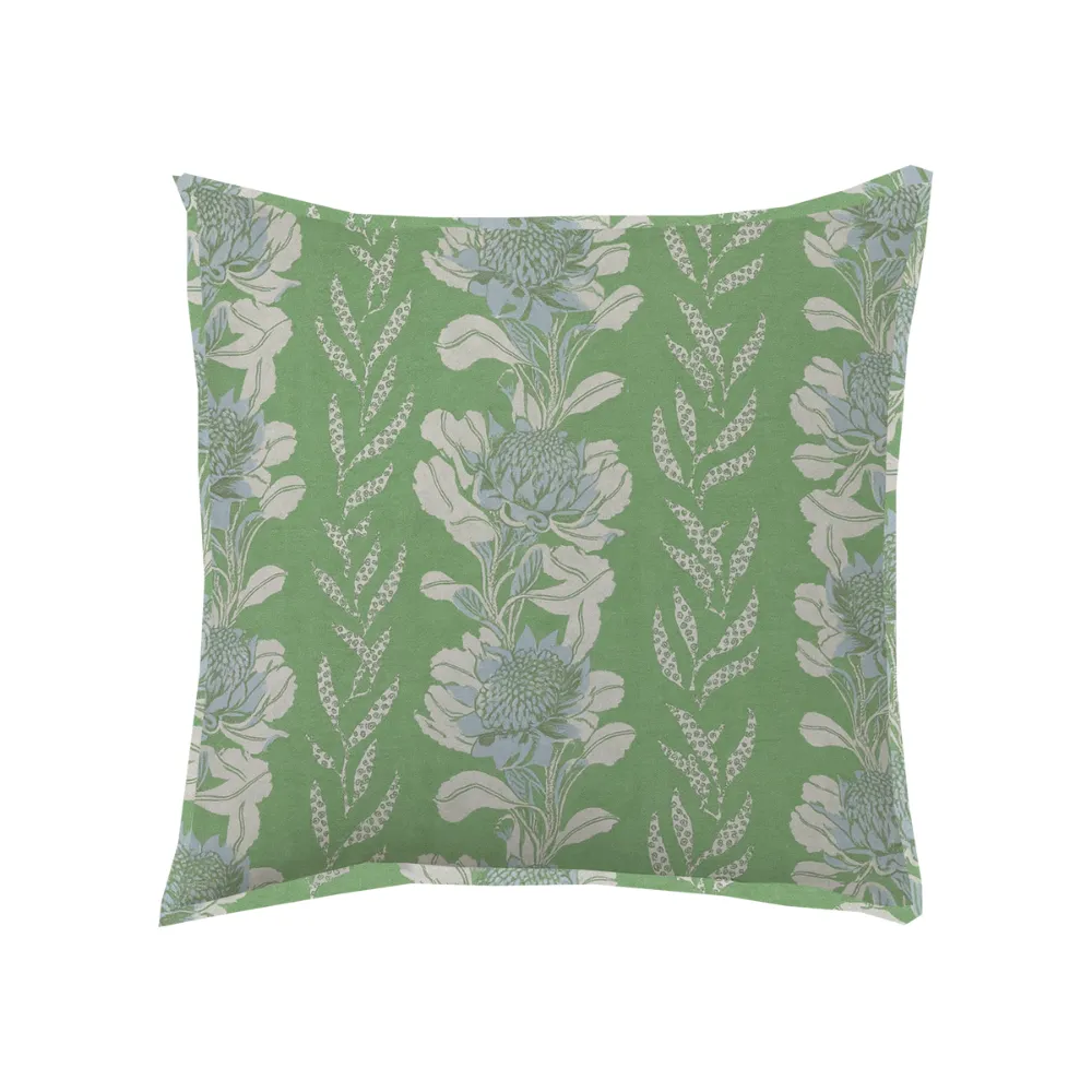 Floral Butterfly-Flange Throw Pillow