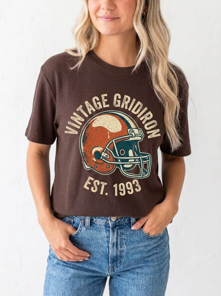 Women's Classic Gridiron Helmet Ball Vintage Graphic T-Shirt