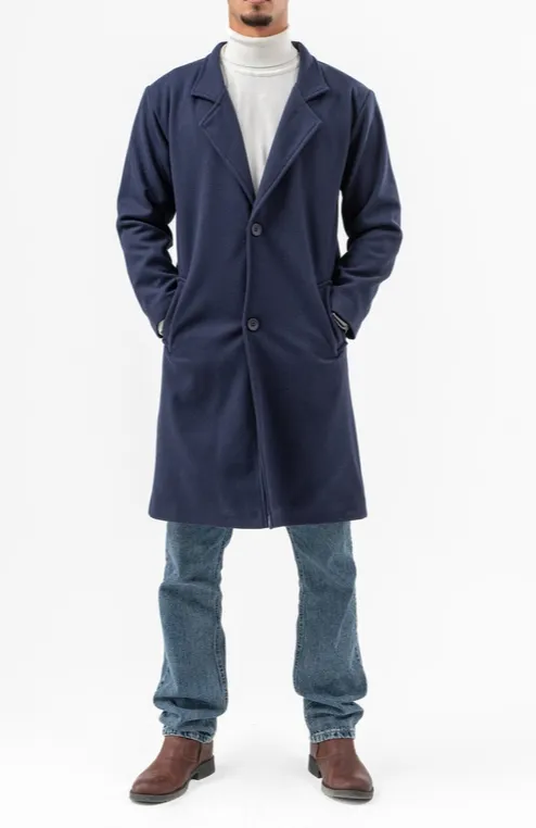 Navy Wool Blend Coat