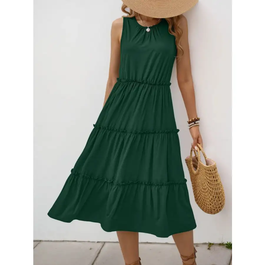 Frill Tiered Midi Dress