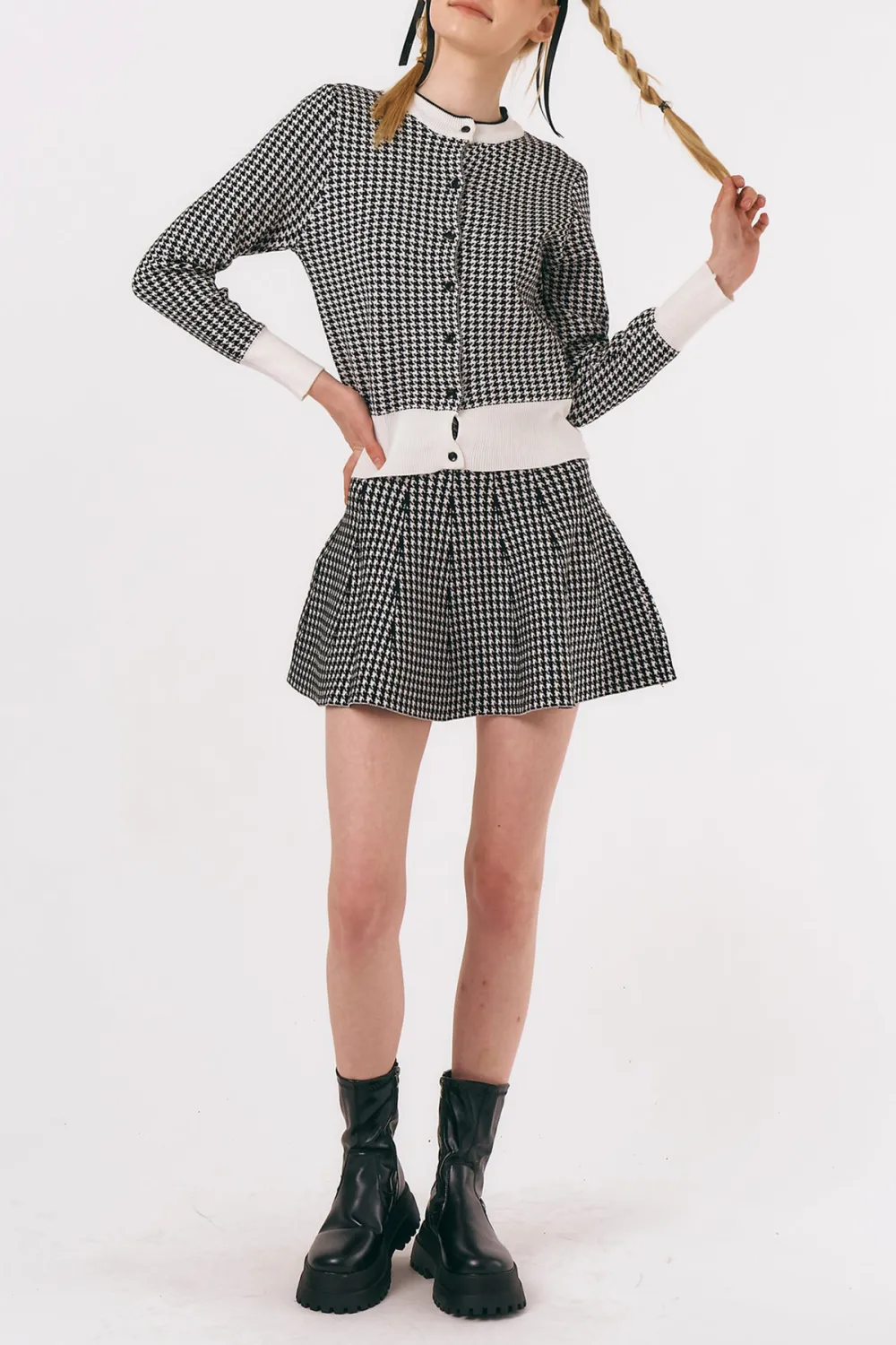 Hazel Knitted Cardi And Skirt Set