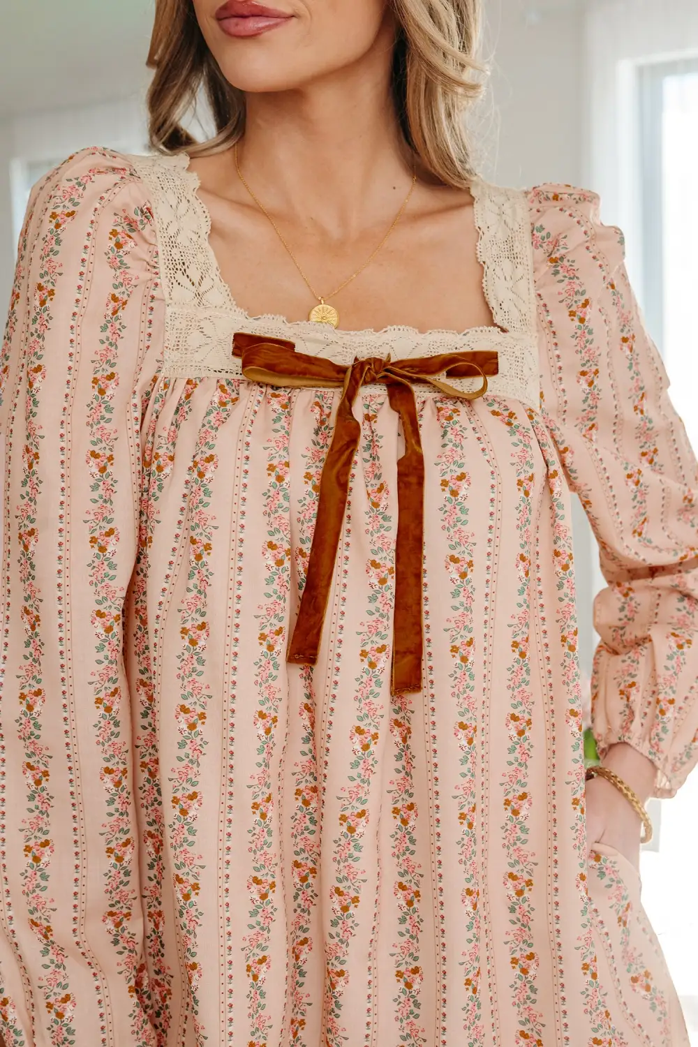 Floral Patchwork Lace Mini Dress