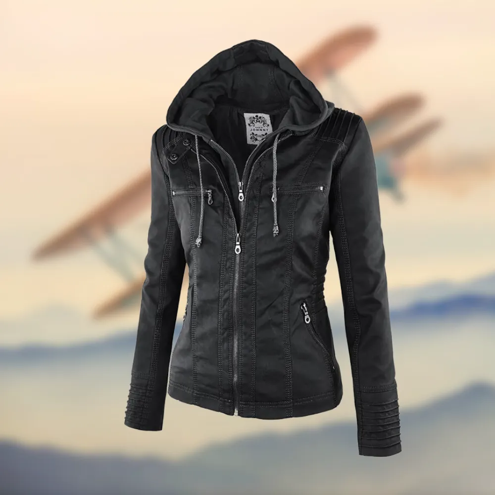 Leather Zip Front Jacket