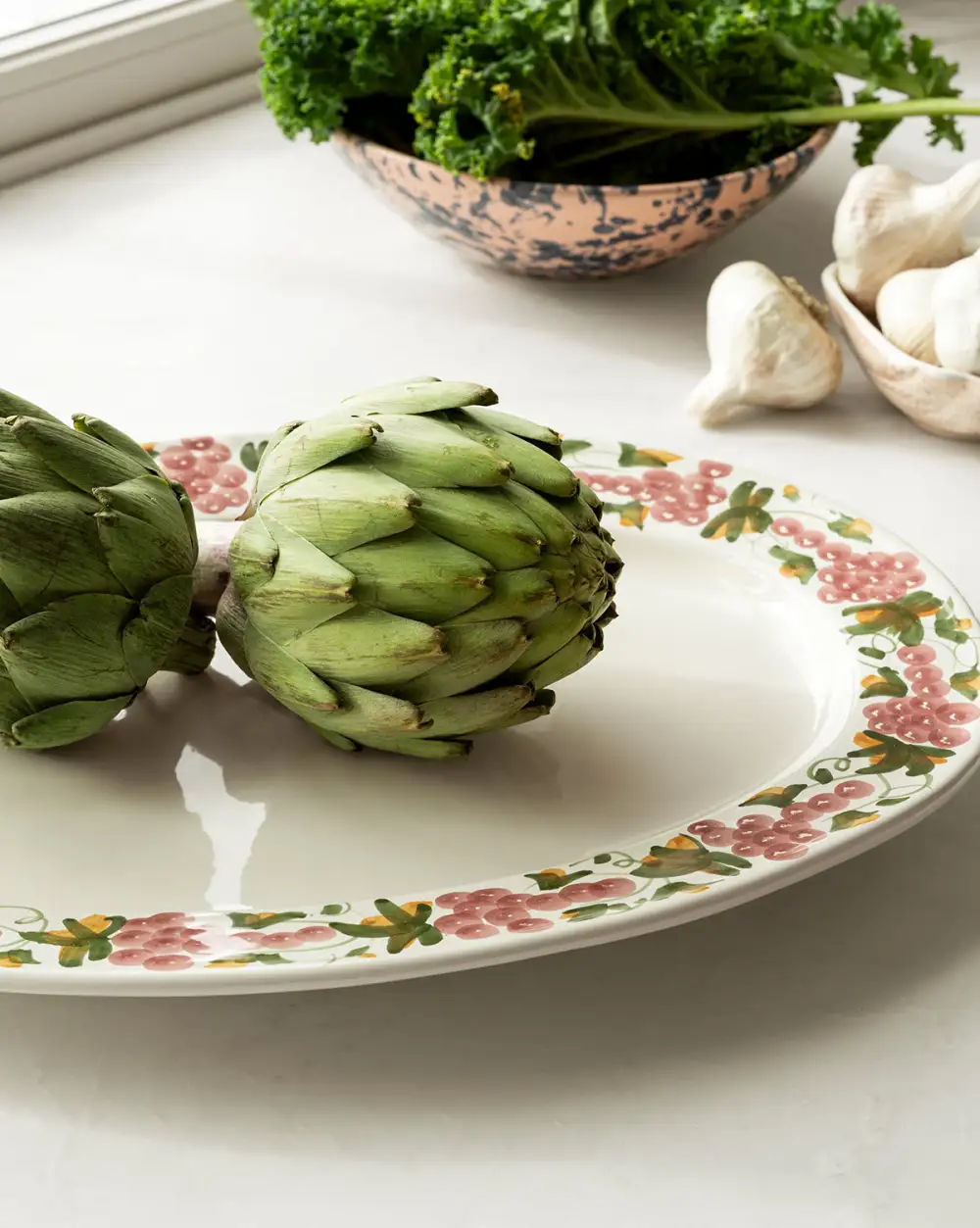 Hand-Painted Ceramic Serving Platter