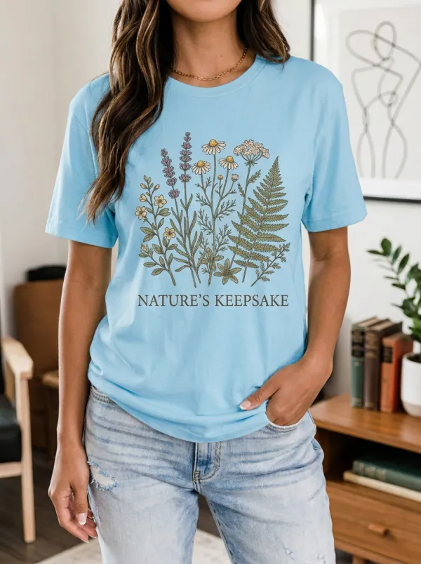 Nature Lover Wildflower Fern T-Shirt