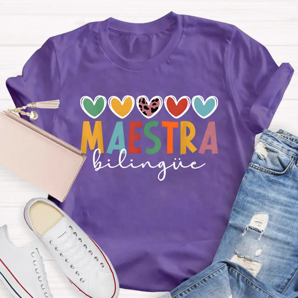 Colorful Letters Teacher T-Shirt