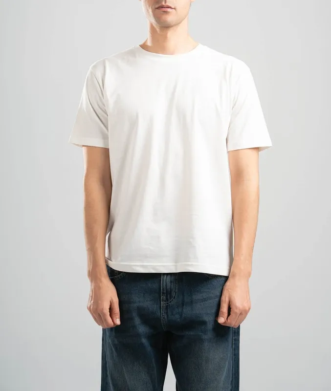 White Soft Cotton Crewneck Tee