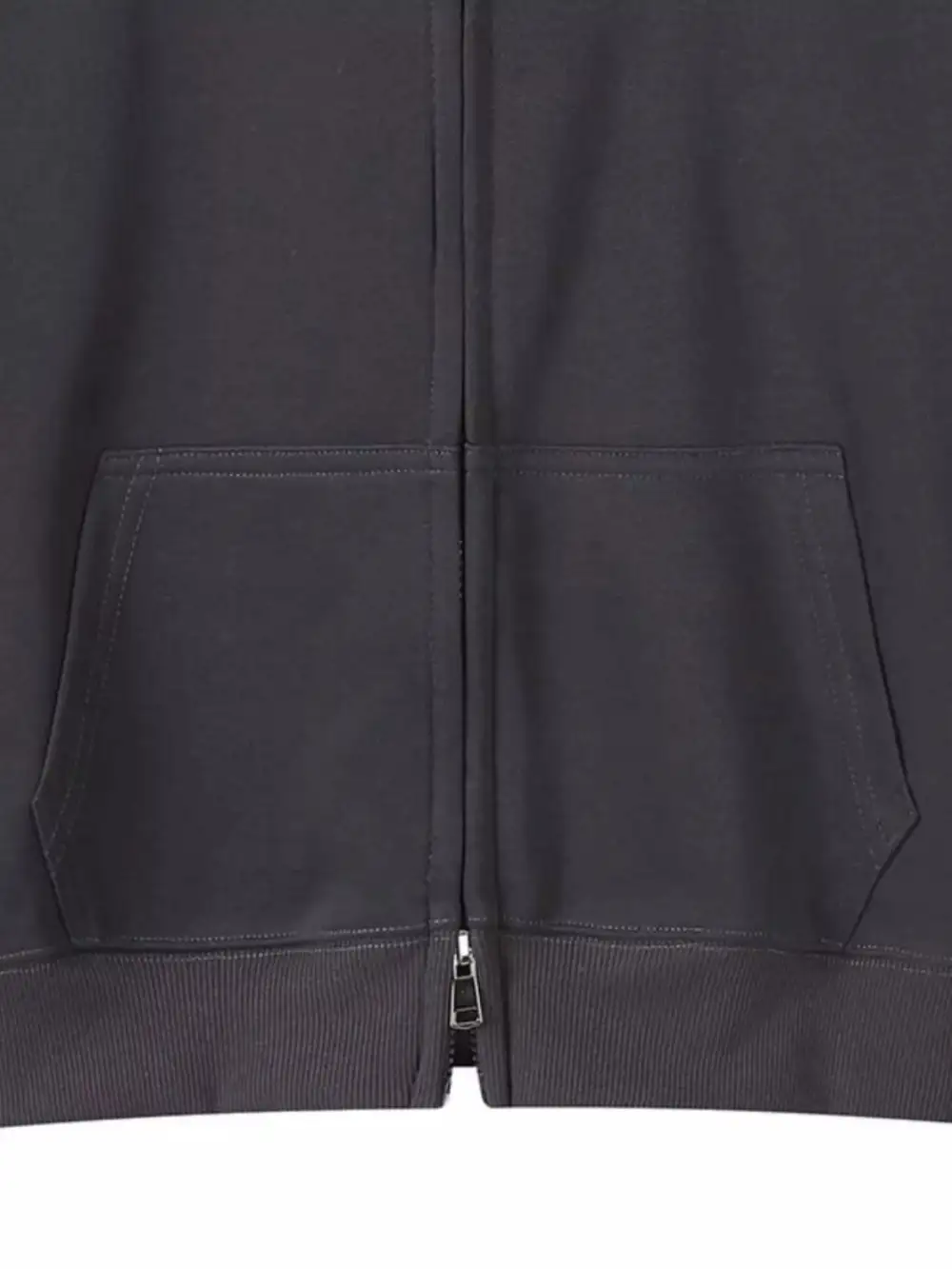 Zip-Detail Pocketed Long-Sleeve Hoodie