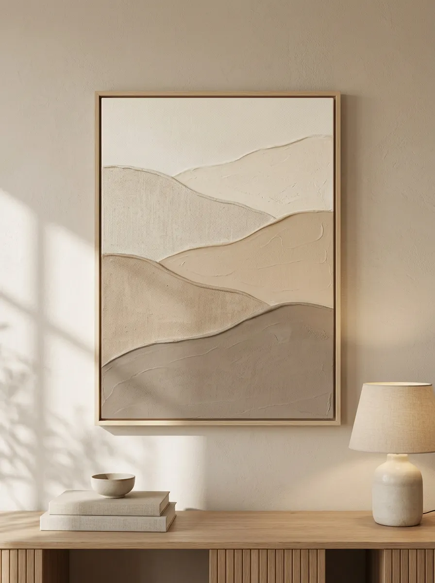 Minimalist Neutral Abstract Mountain Printed Wall Art