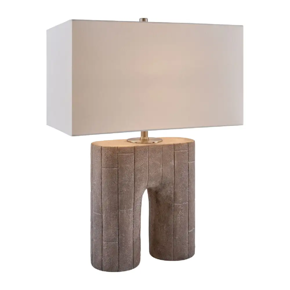 Painted Linen Shade Modern Linen Resin Table Lamp