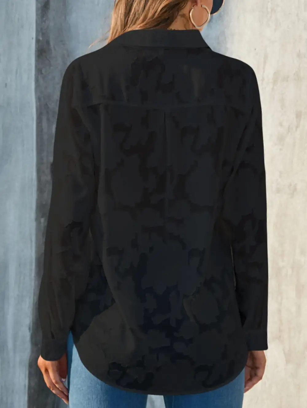 Loose Draped Chiffon Blouse