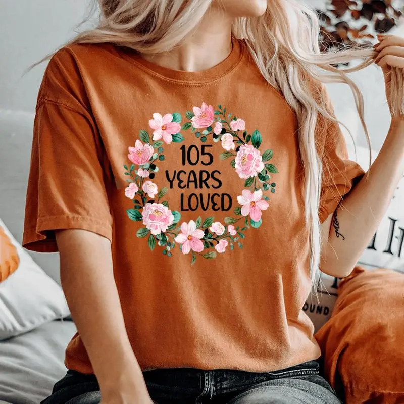 105 Years Loved 105 Years Old Cool 105Th Birthday Women's Oversized Comfort T-shirt