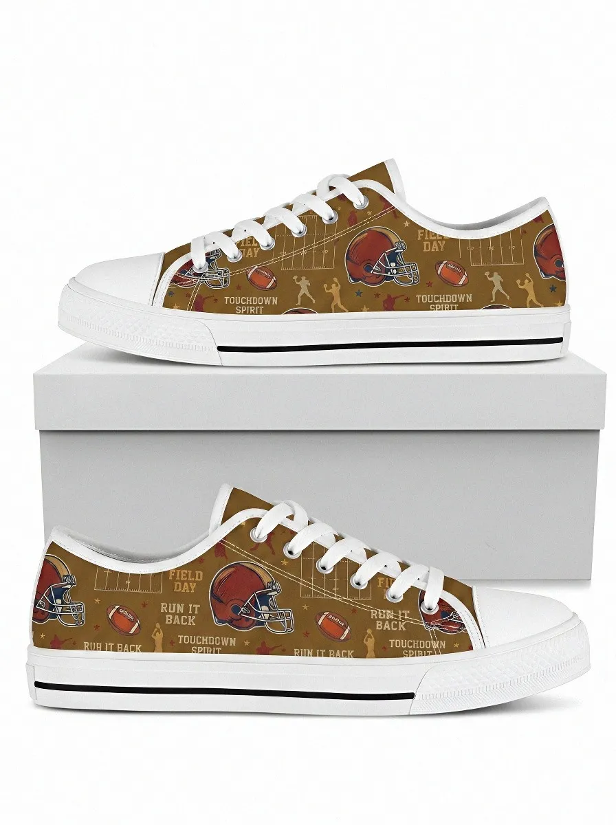 Everyday Unisex American Football Lover Helmet Pattern Printed Sneakers
