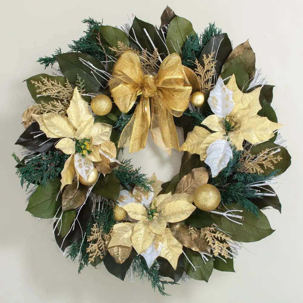 Poinsettia Decorative Wreath