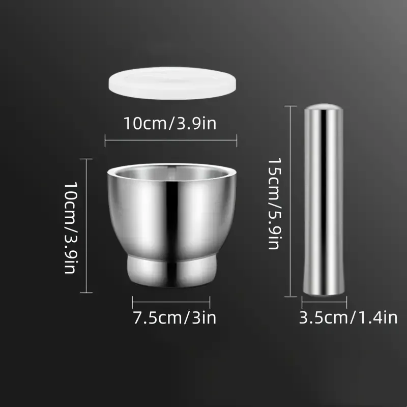 Stainless Steel Garlic Mortar Pestle Set