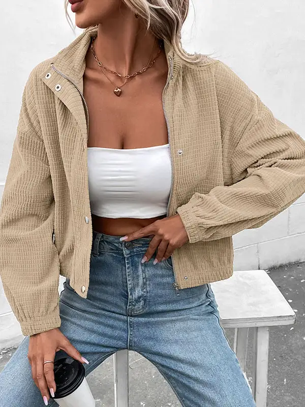 Corduroy Zip Front Jacket