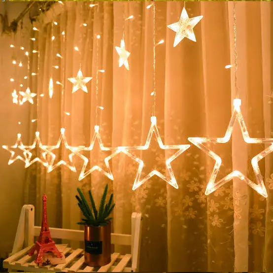 Star Curtain Light (12 Stars - Warm White)