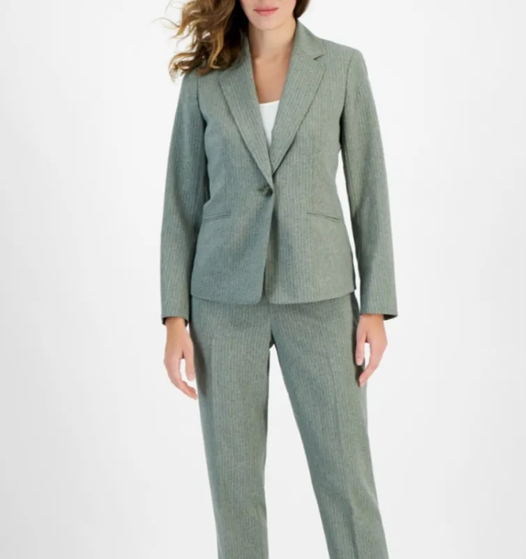 Pinstripe Long Sleeve Pocket Jacket
