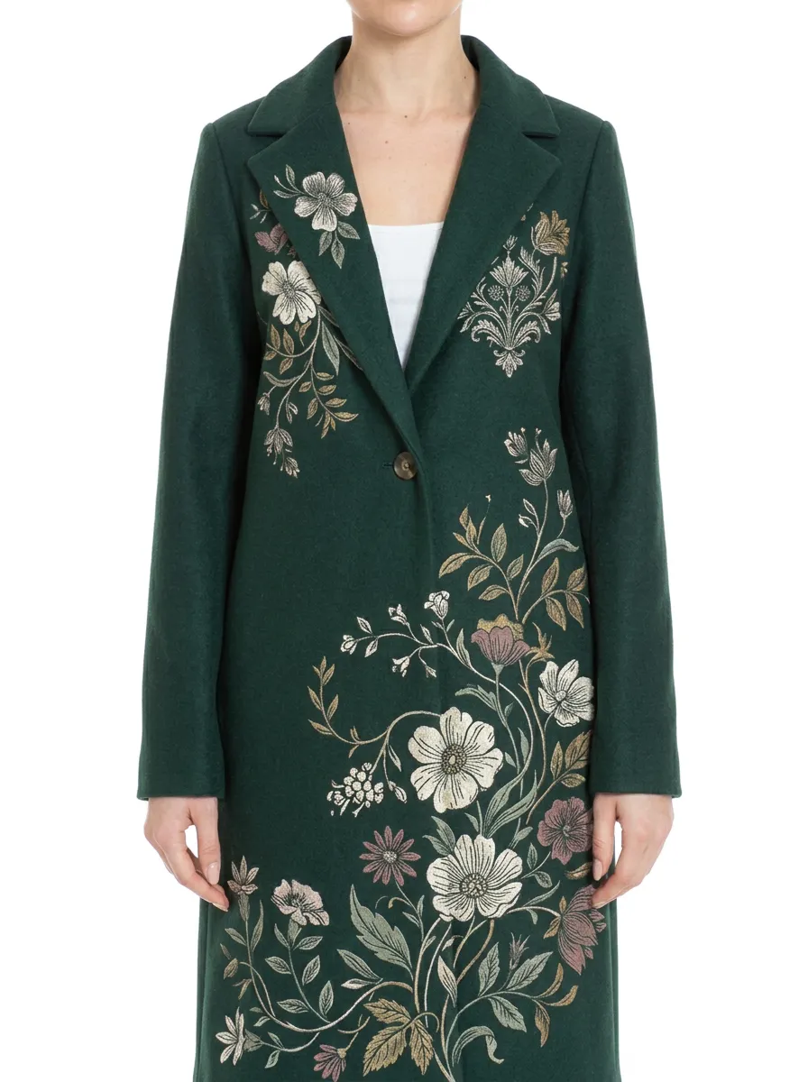 Women's Floral Lover Grey Botanical Printed Coat