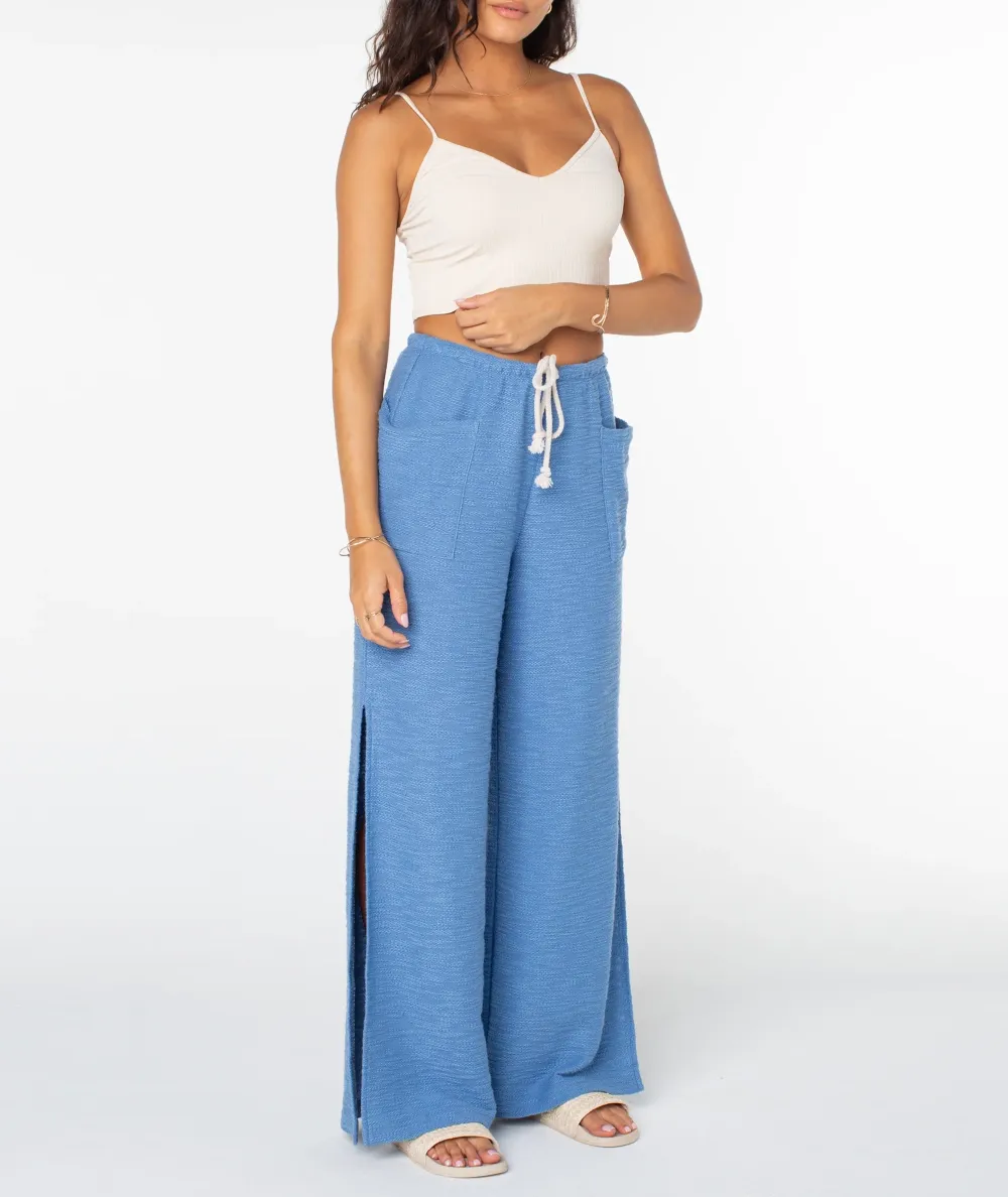 High-Waisted, Fine-Textured Women's Wide-Leg Pants