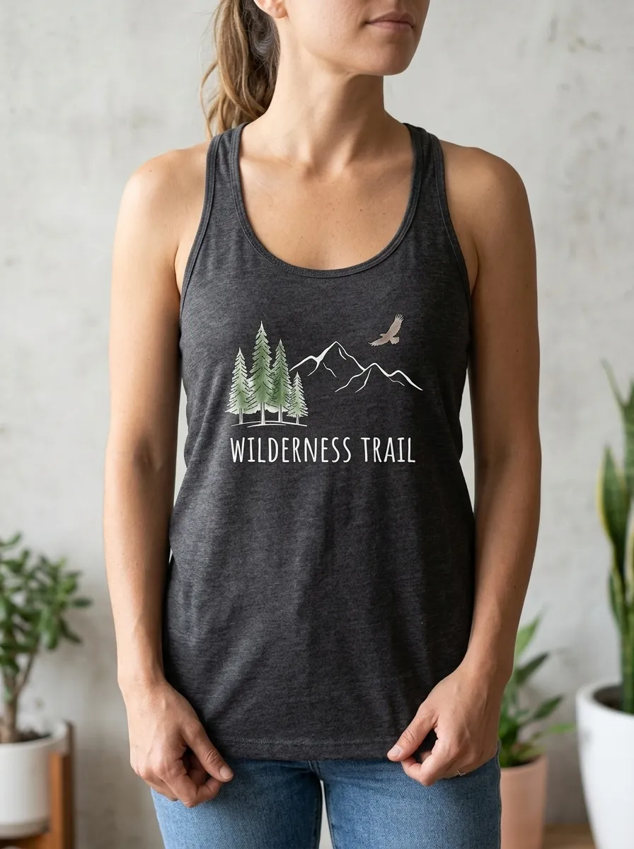 Women's Wilderness Trail Mountain Pine Eagle Printed Tank Top