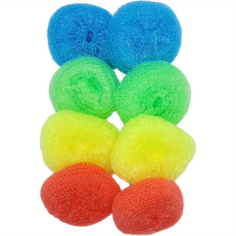 8 Pack Colorful Mesh Scrubbers Set