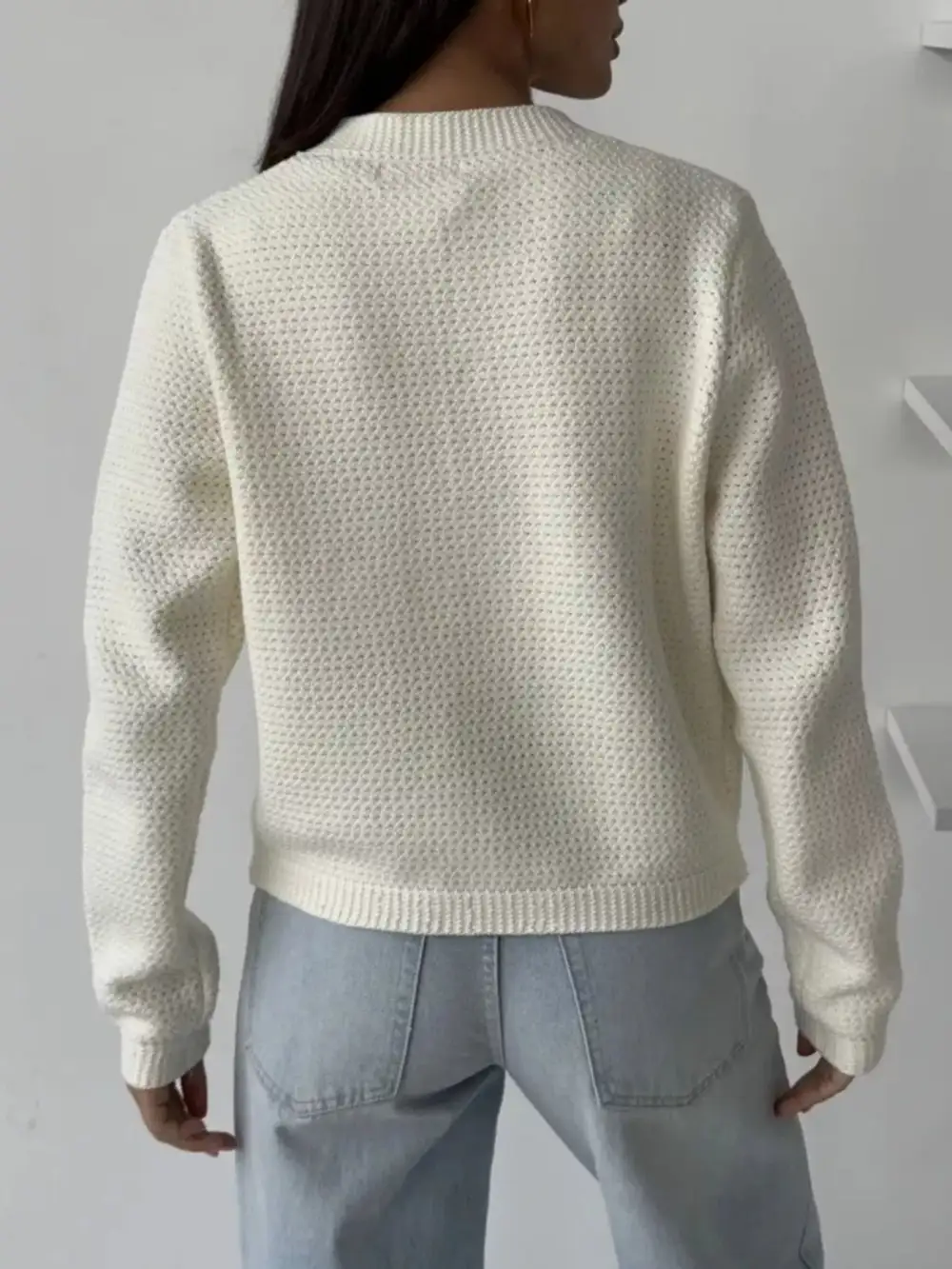 Button Up Texture Knit Cardigan