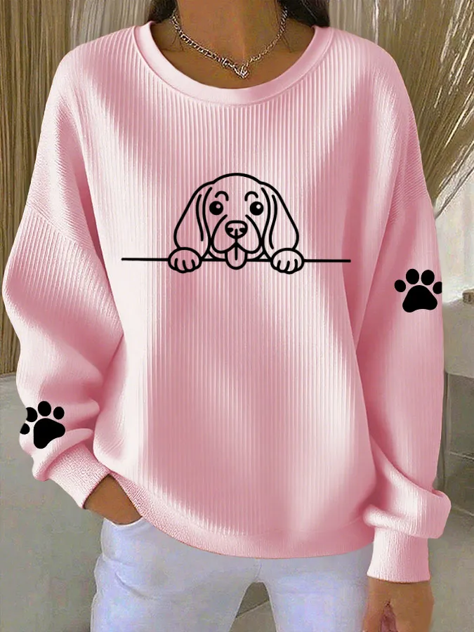Women'S Dachshund Print Casual Sweatshirt