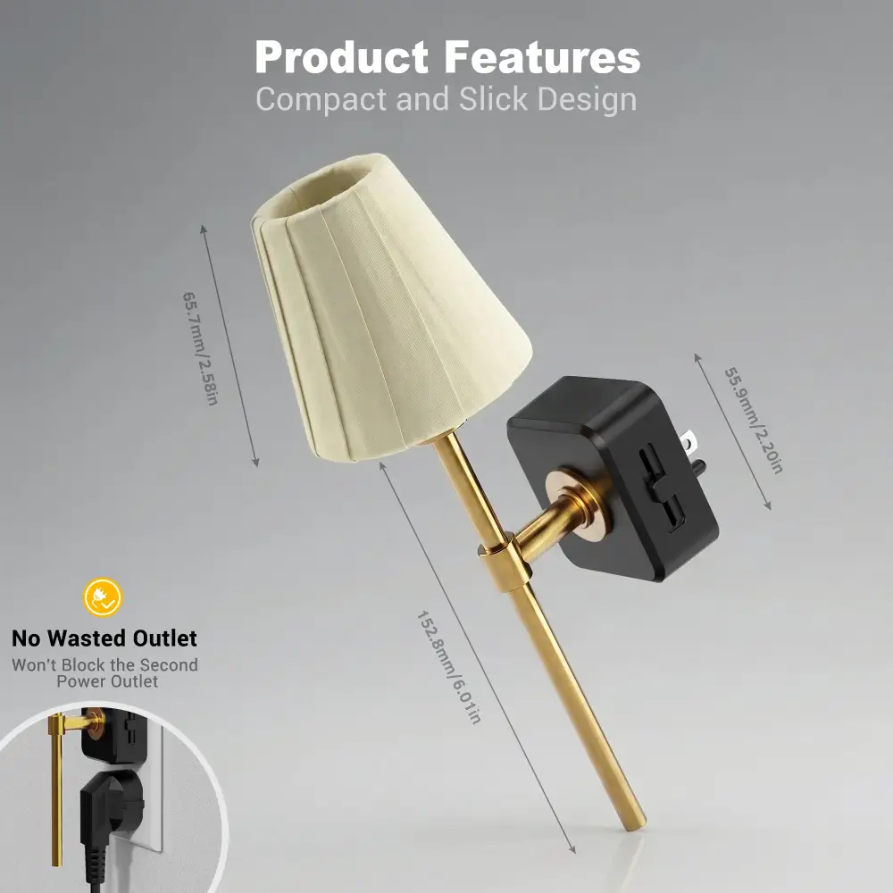 Pleated Fabric Cover Plug-In Night Light