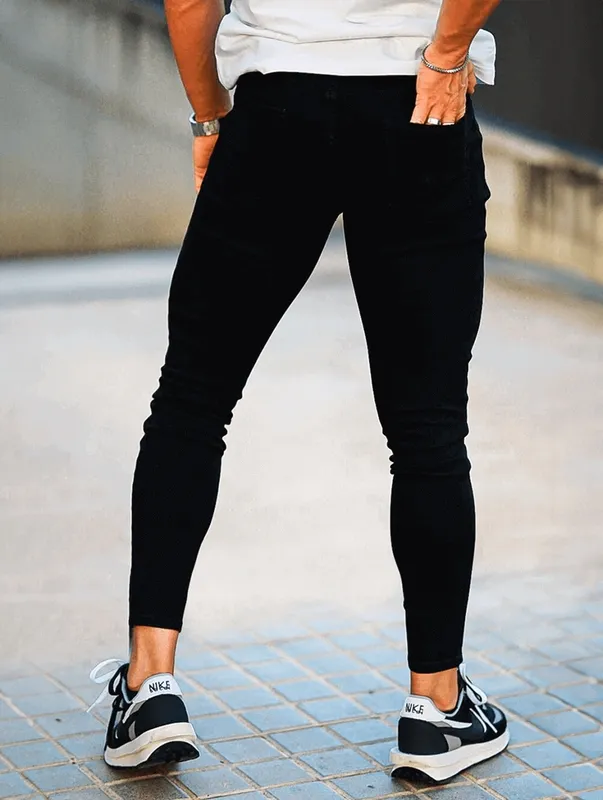 Ripped Black Distressed Denim Jeans