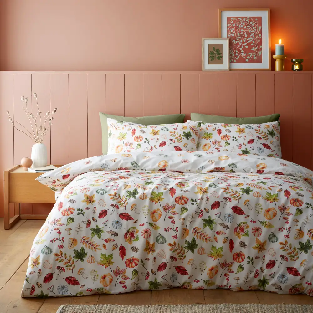 Relaxed Bedroom Reversible Printed Linen Duvet Cover Set
