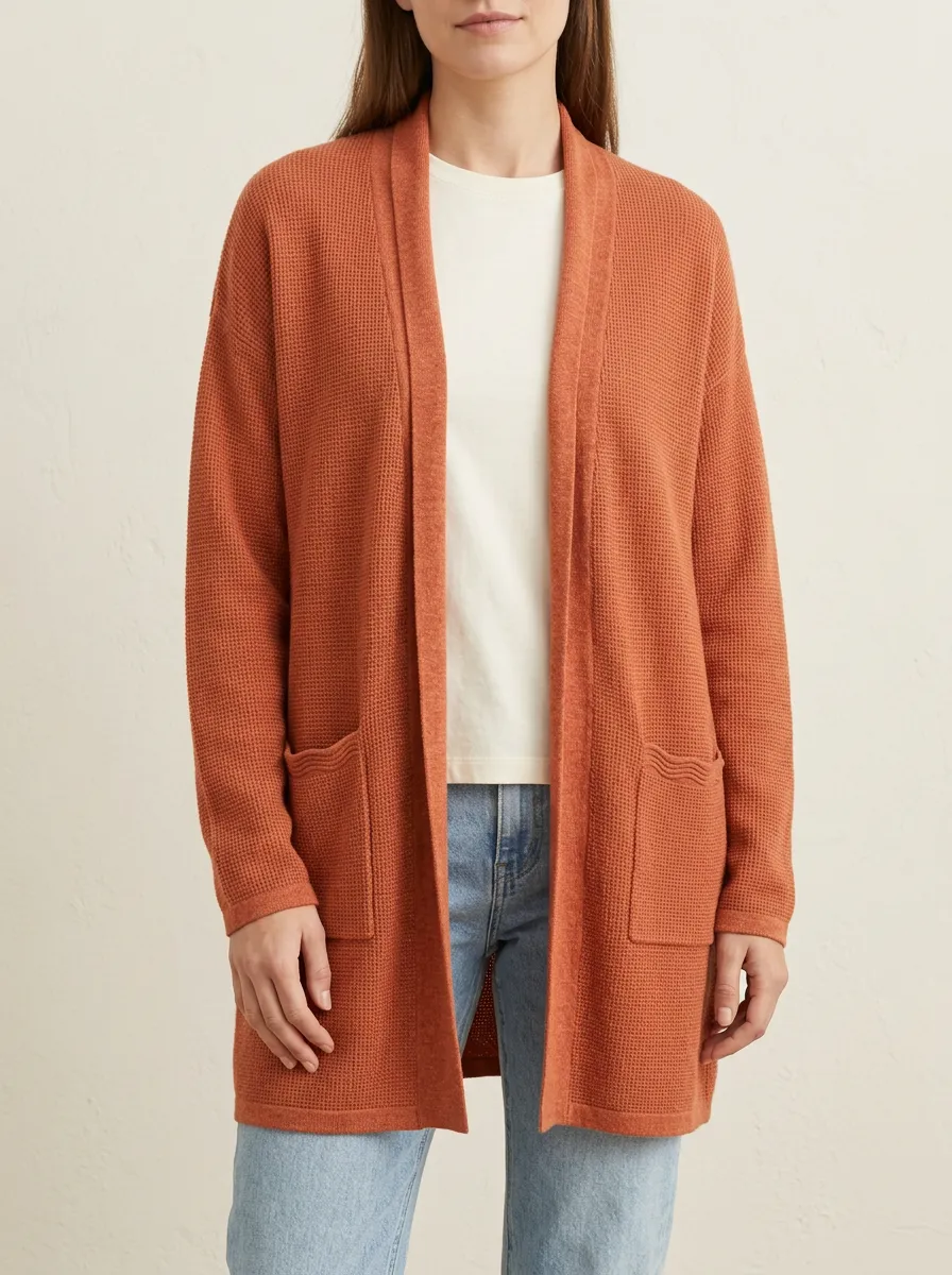 Heritage Waffle-Knit Knit Cardigan