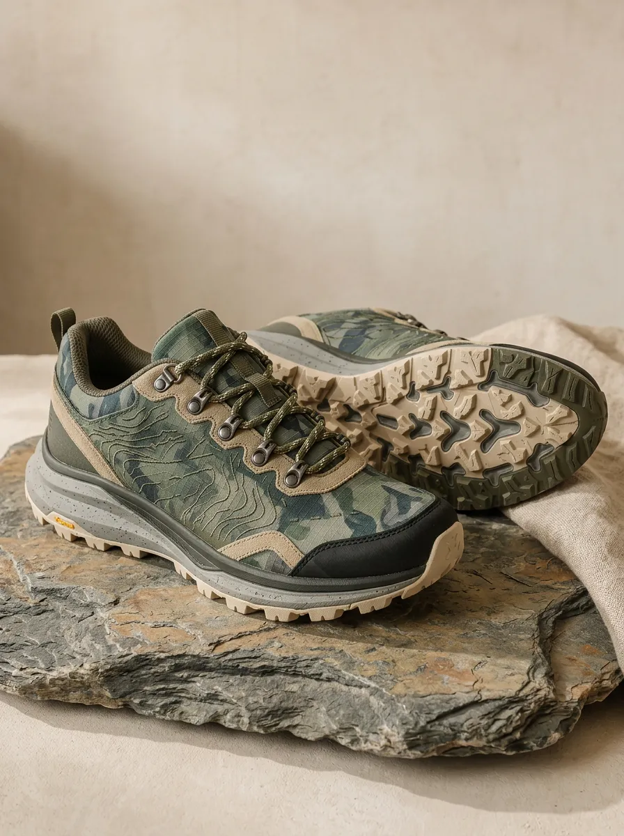 Women's Outdoor Hiking Camo Topographic Printed Shoes