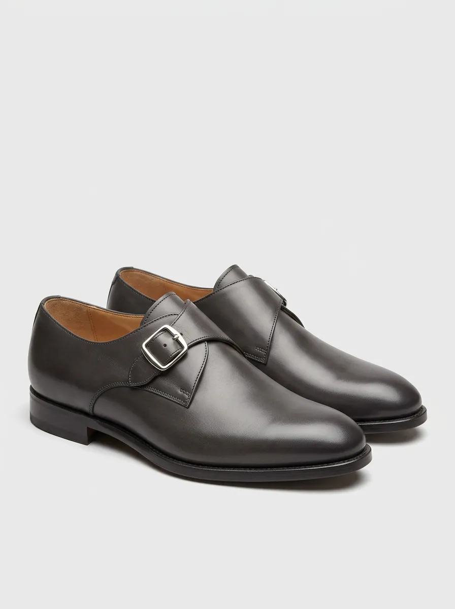 Men's Classic Business Formal Single Monk Strap Leather Shoes