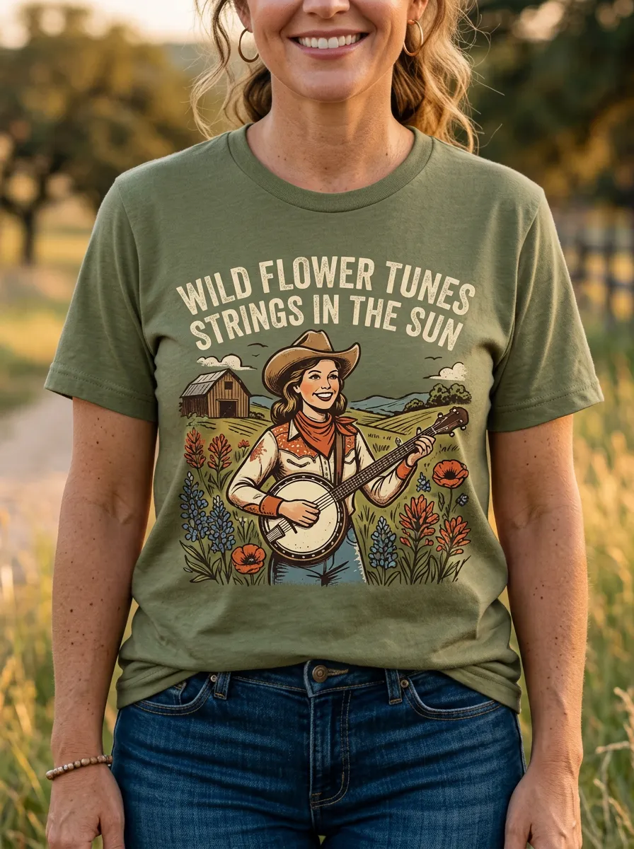Music-Festival Country Music Crewneck T-Shirt