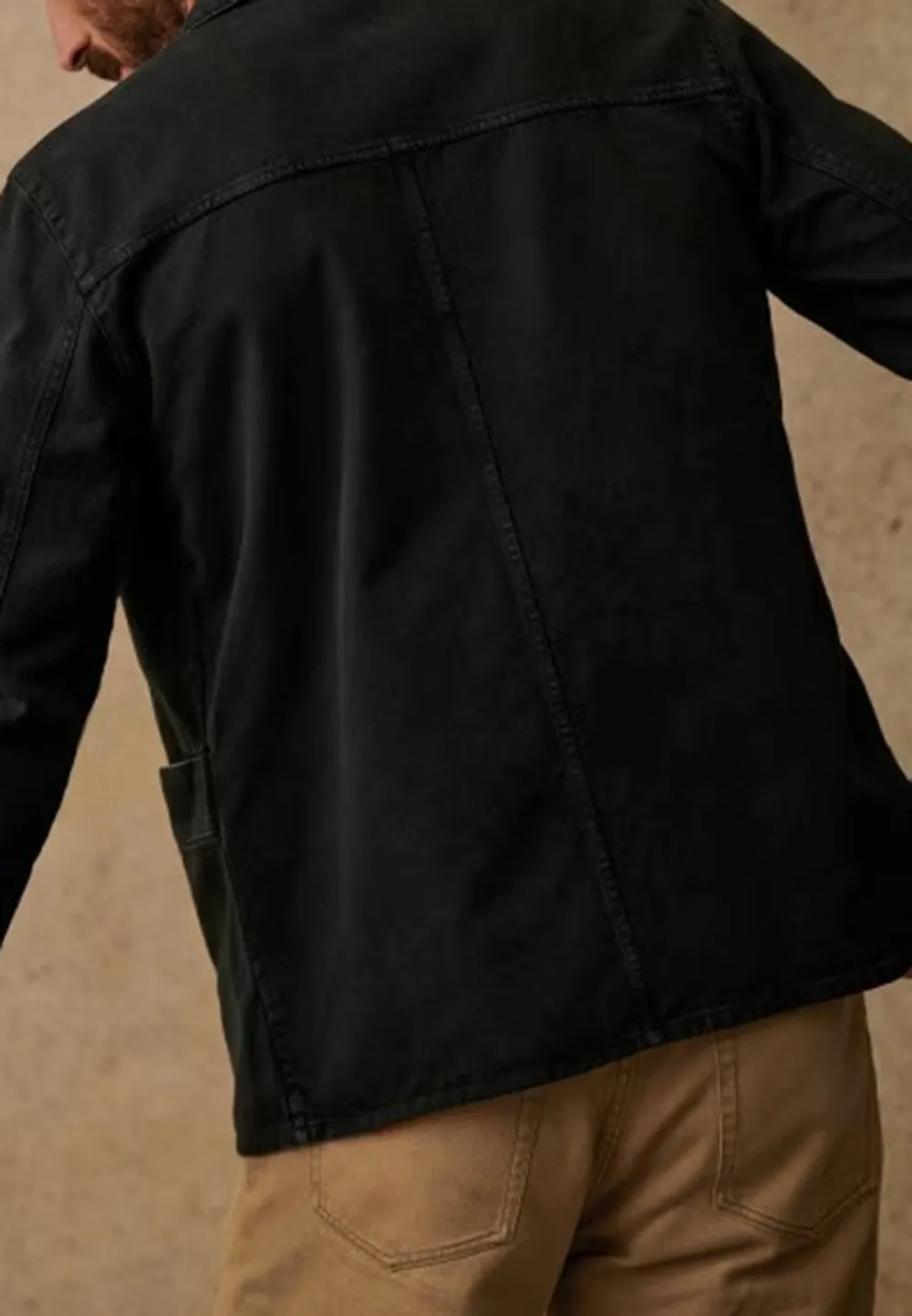 Black Washed Denim Button Front Utility Jacket