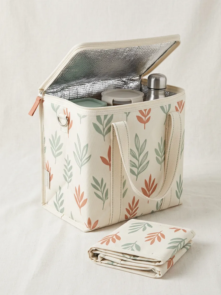 Botanical Nature Lover Leaf Printed Insulated Lunch Bag