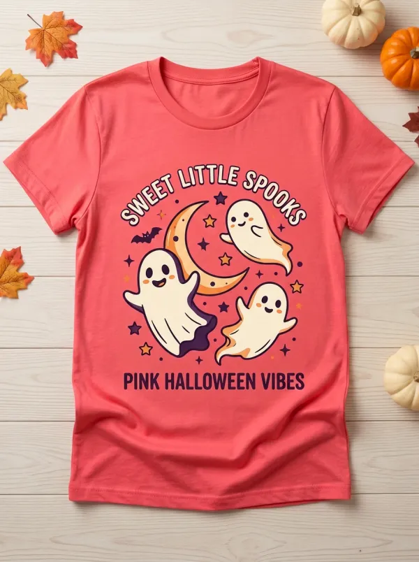 Witchy Ghost Moon Halloween Graphic T-Shirt