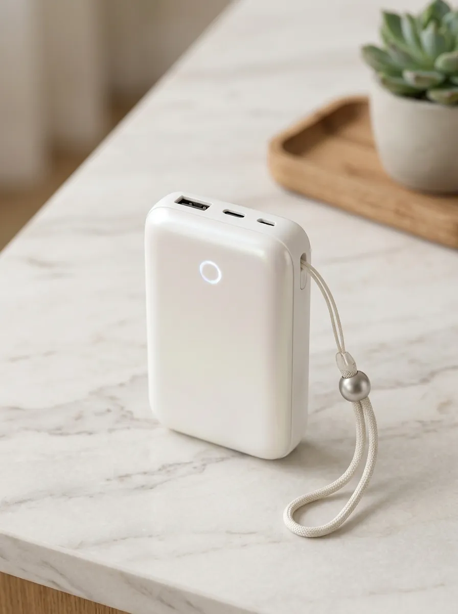 White Lanyard Power Bank