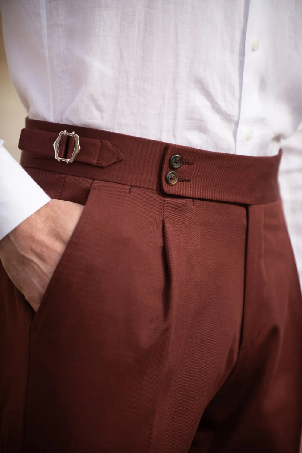 Bordeaux Cotton Trousers Men'S Fashion