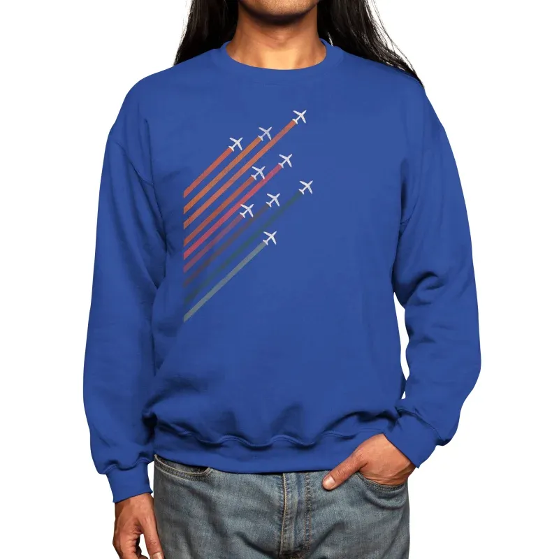 Retro Airplane Rainbow Trails Sweatshirt