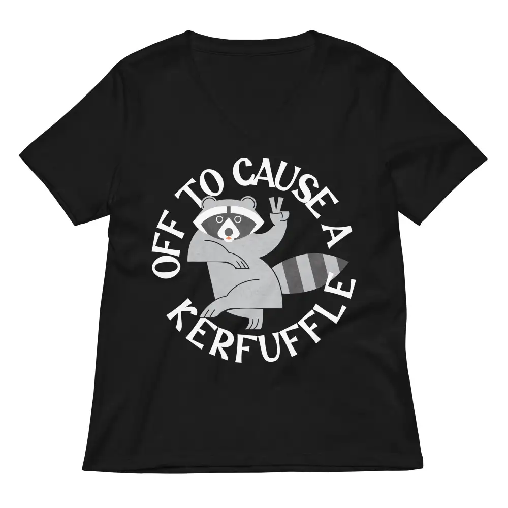 Kerfuffle Print V Neck Tee