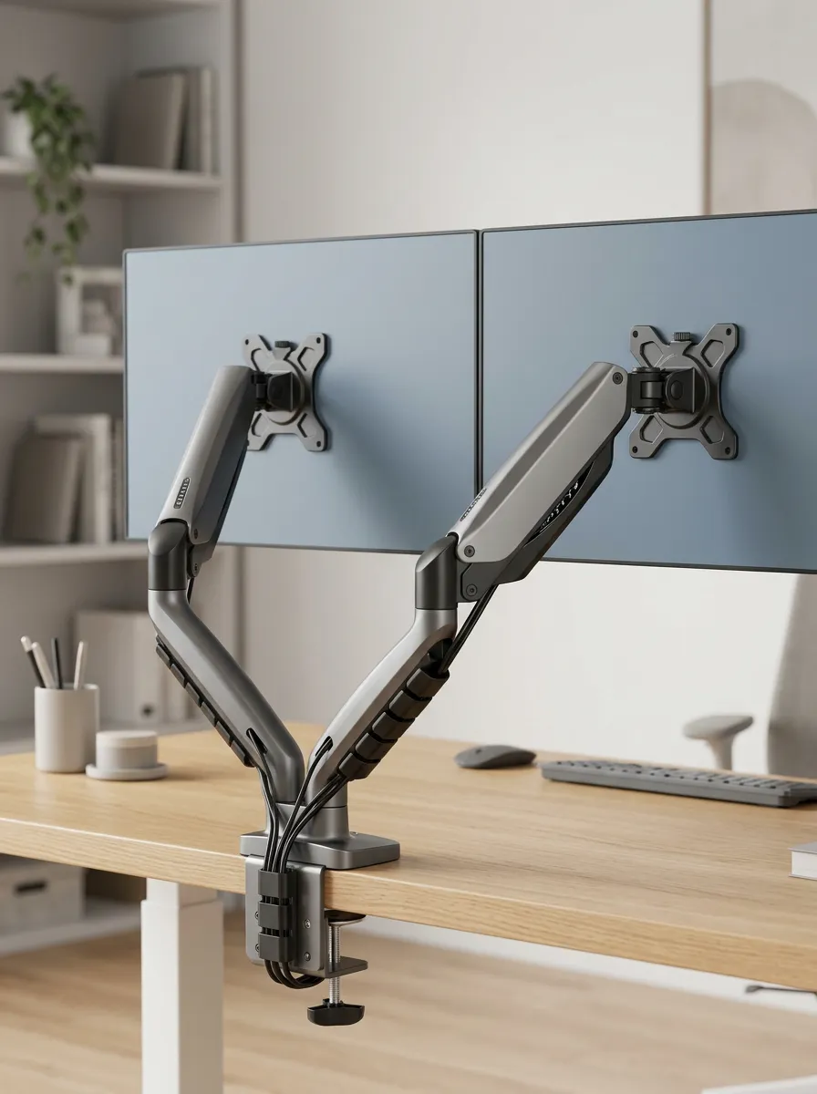 Dual Monitor Adjustable Monitor Arm